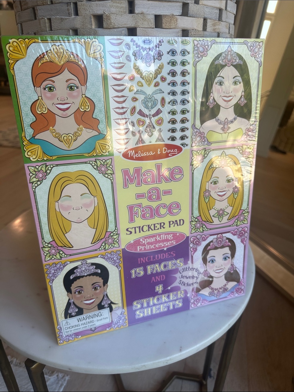 Melissa & Doug Make-a-Face Sticker Pad - Sparkling Princesses, Pink/Yellow